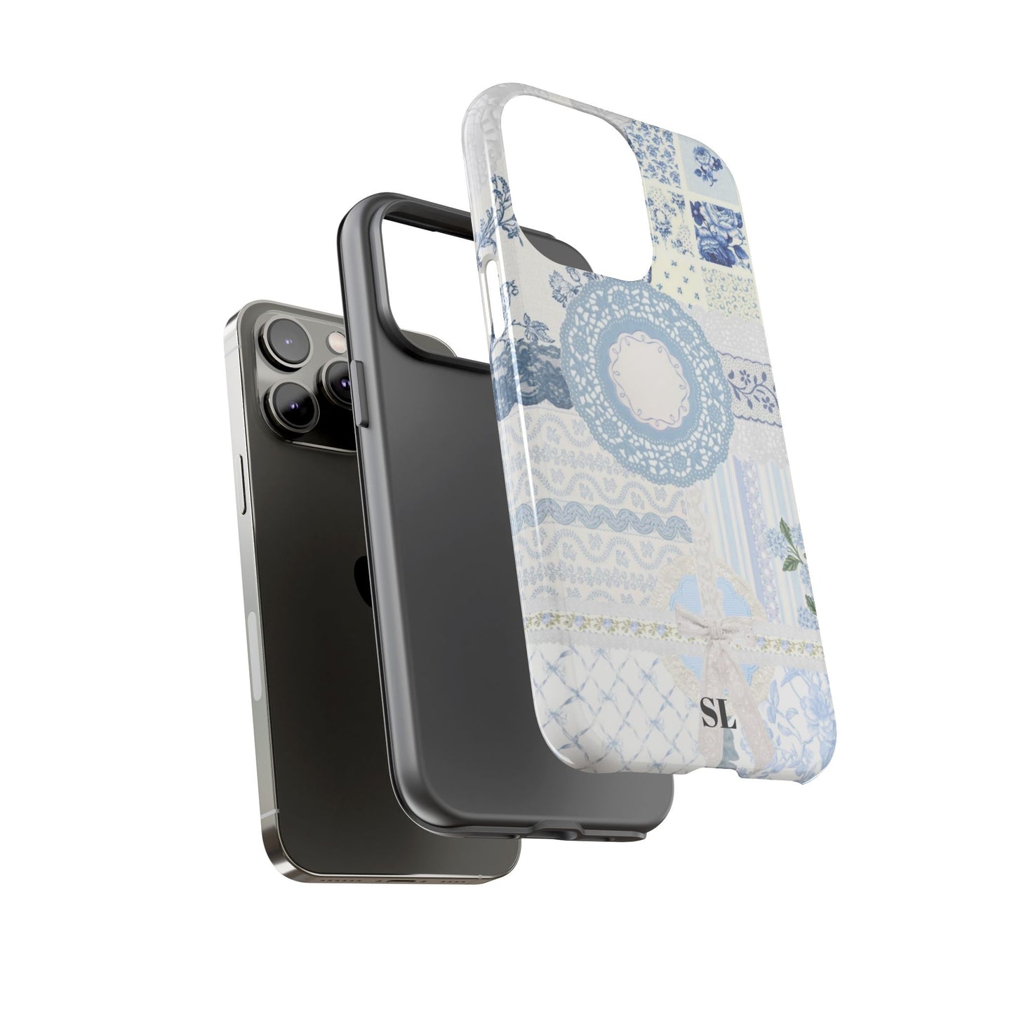 Blue Meadow Patchwork iPhone Case