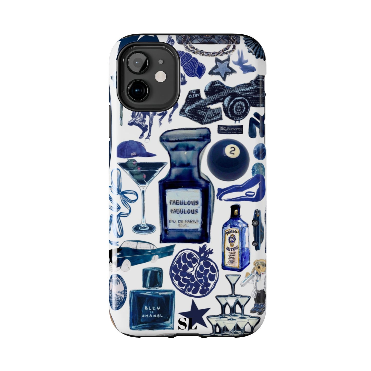 Navy Blue Collage iPhone Case