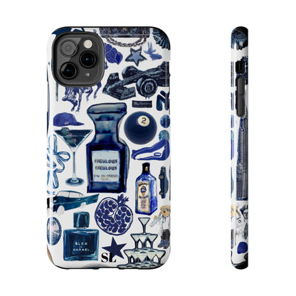 Navy Blue Collage iPhone Case