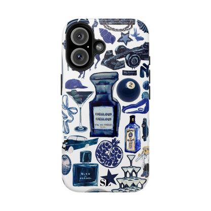 Navy Blue Collage iPhone Case