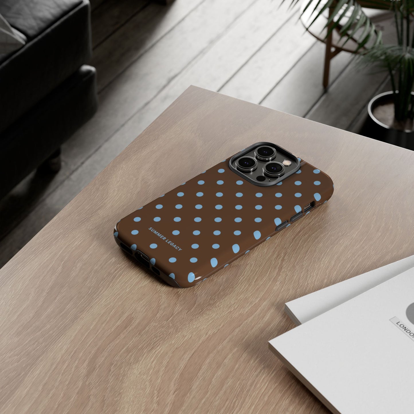 Mocha Polka Dot iPhone Case
