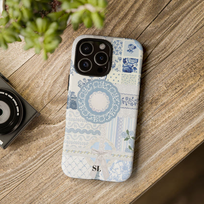 Blue Meadow Patchwork iPhone Case