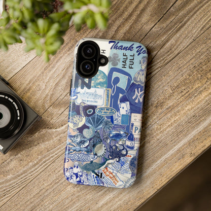 Blue Collage iPhone Case