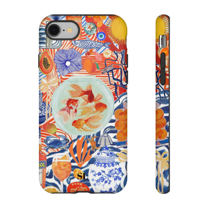 Navy Goldfish Bowl iPhone Case