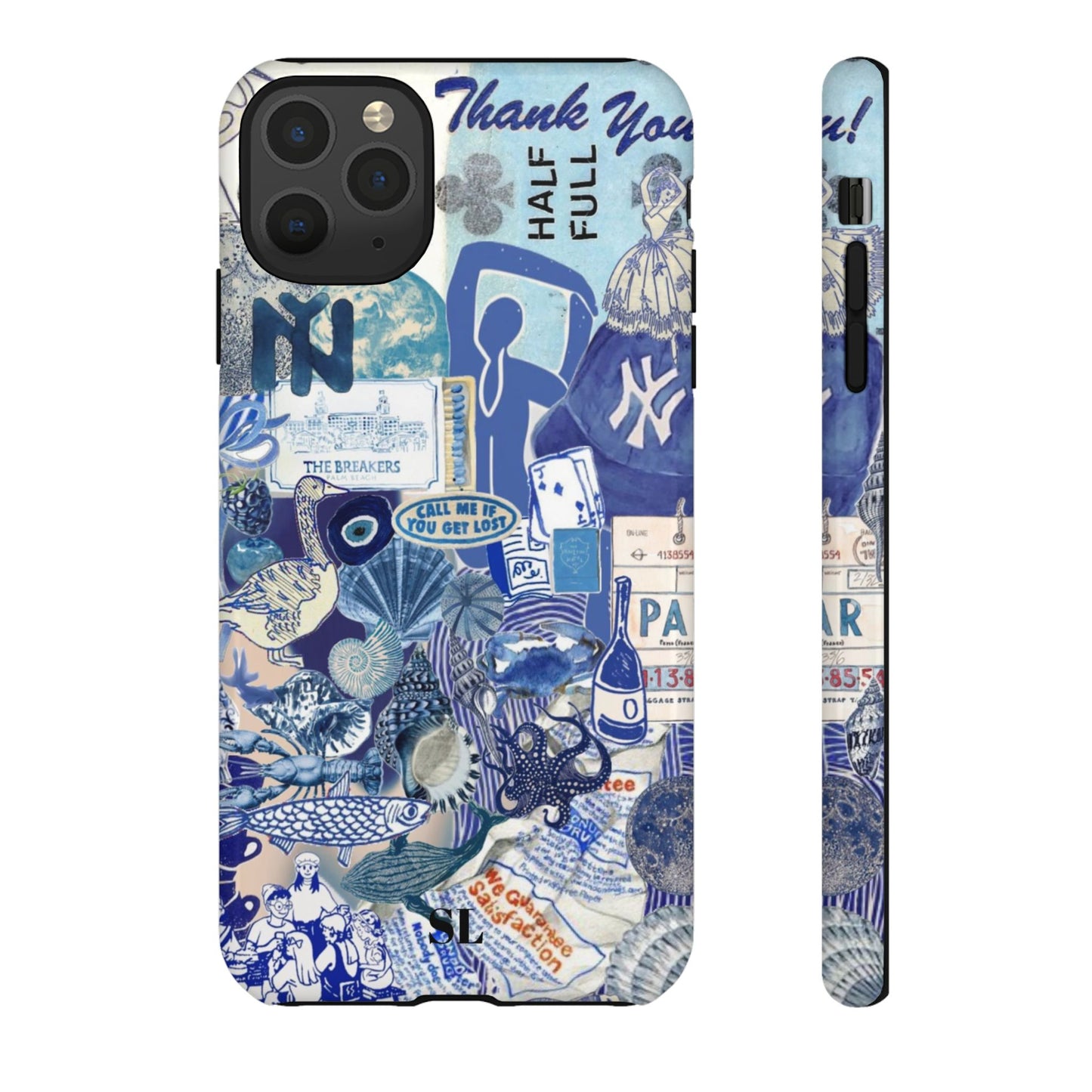 Blue Collage iPhone Case