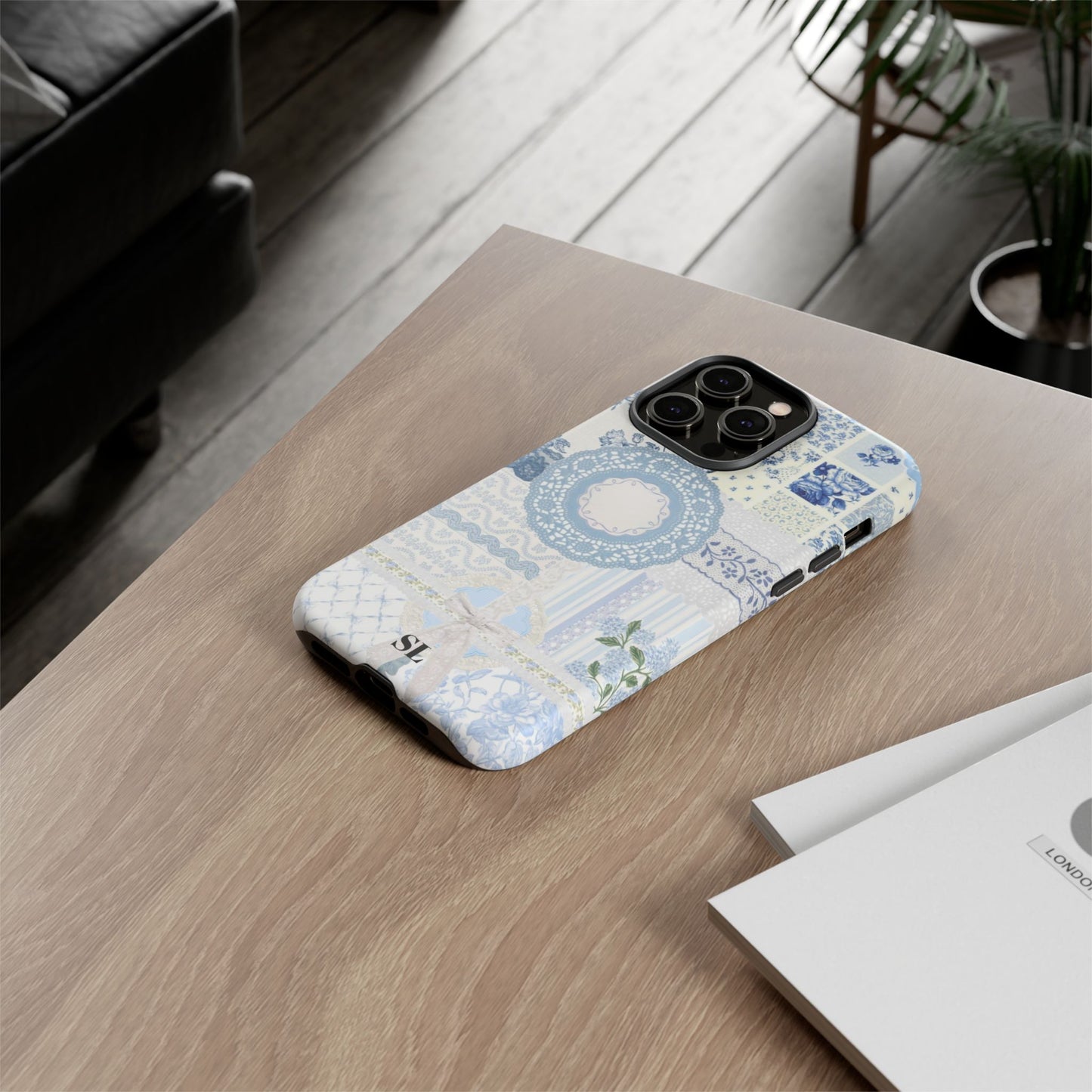 Blue Meadow Patchwork iPhone Case