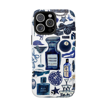 Navy Blue Collage iPhone Case