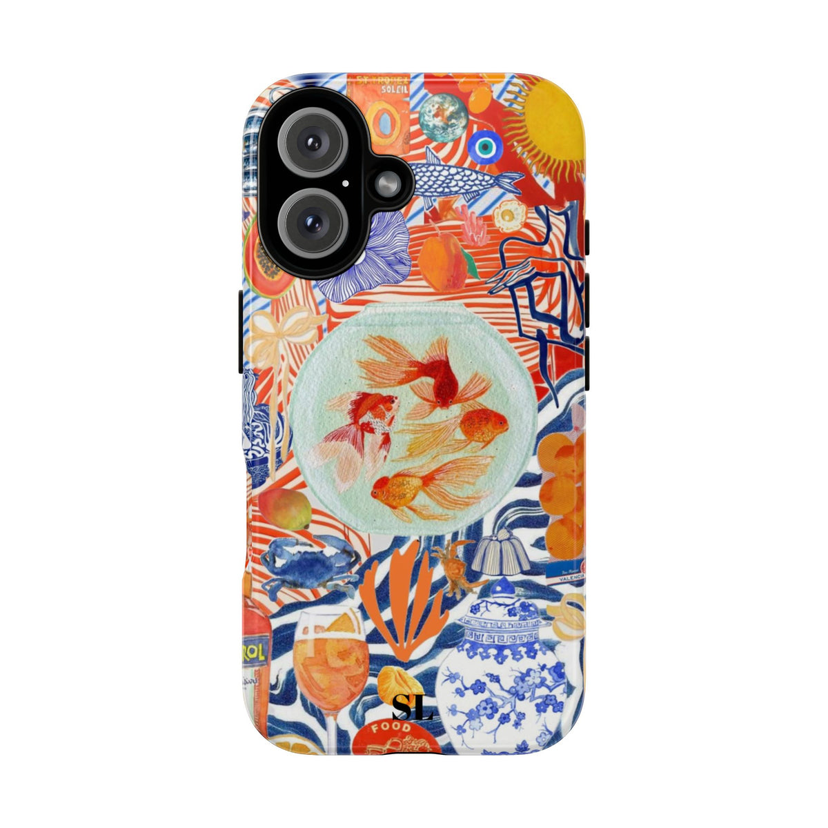Navy Goldfish Bowl iPhone Case