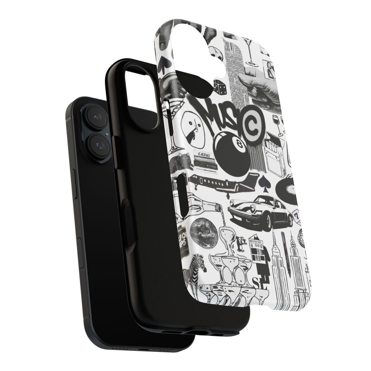Black and White iPhone Case