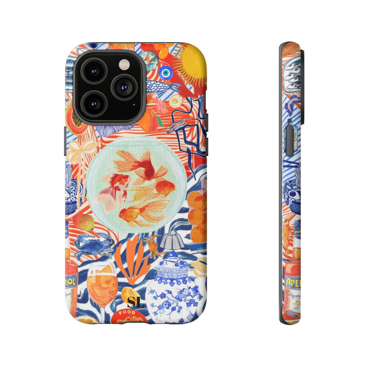 Navy Goldfish Bowl iPhone Case