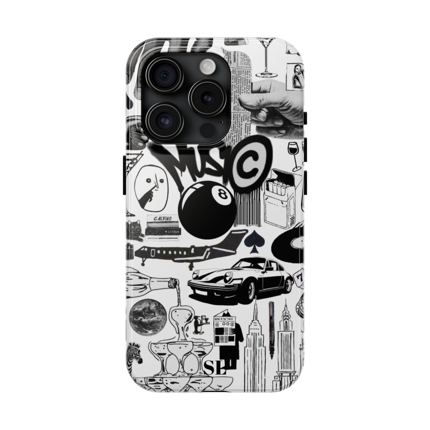 Black and White Collage iPhone Case