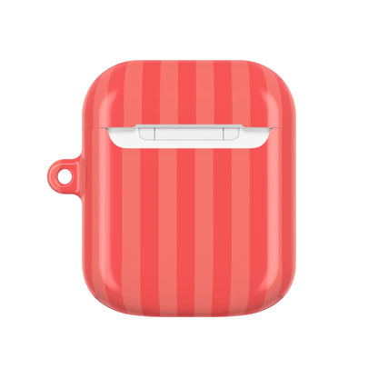 Coral Stripe AirPod Case