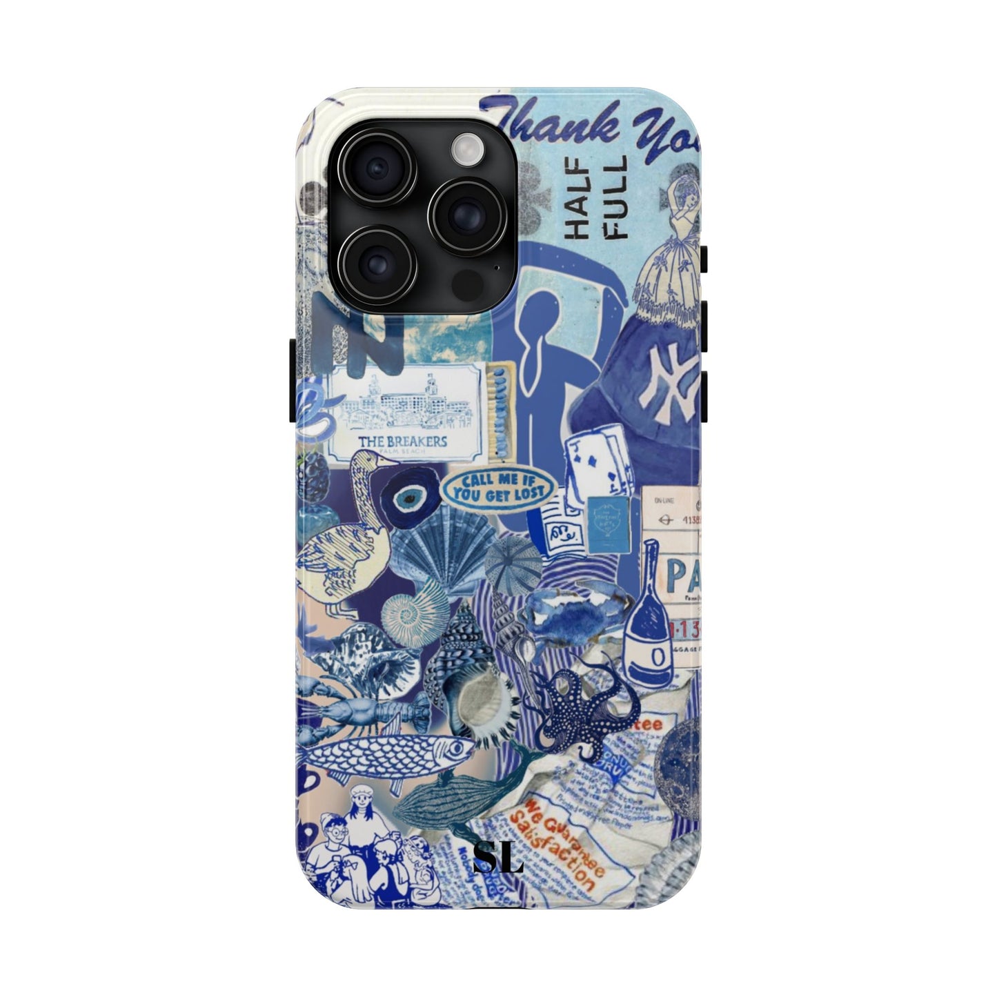 Blue Collage iPhone Case