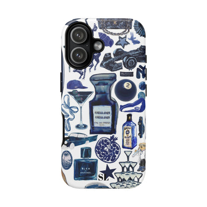 Navy Blue Collage iPhone Case