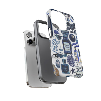 Navy Blue Collage iPhone Case