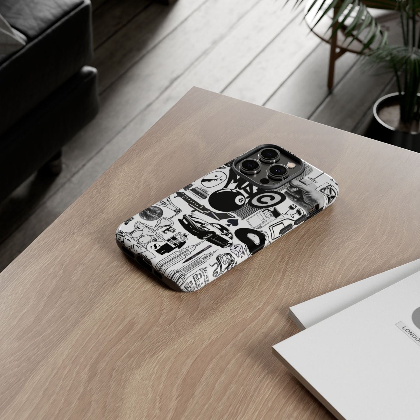 Black and White iPhone Case