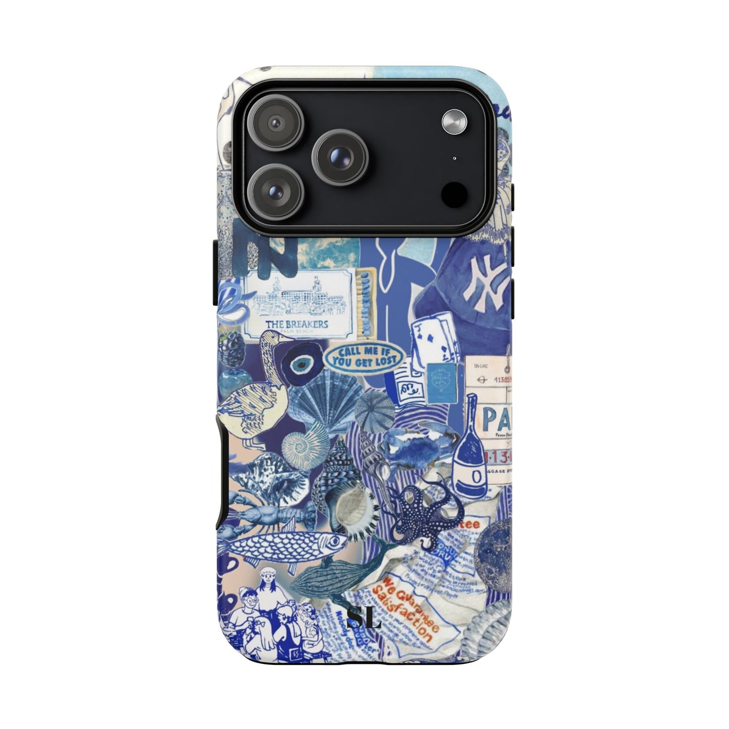 Blue Collage iPhone Case