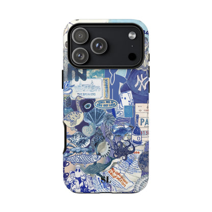 Blue Collage iPhone Case