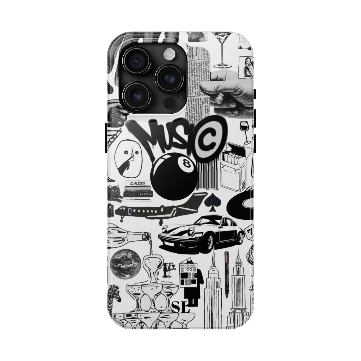 Black and White Collage iPhone Case