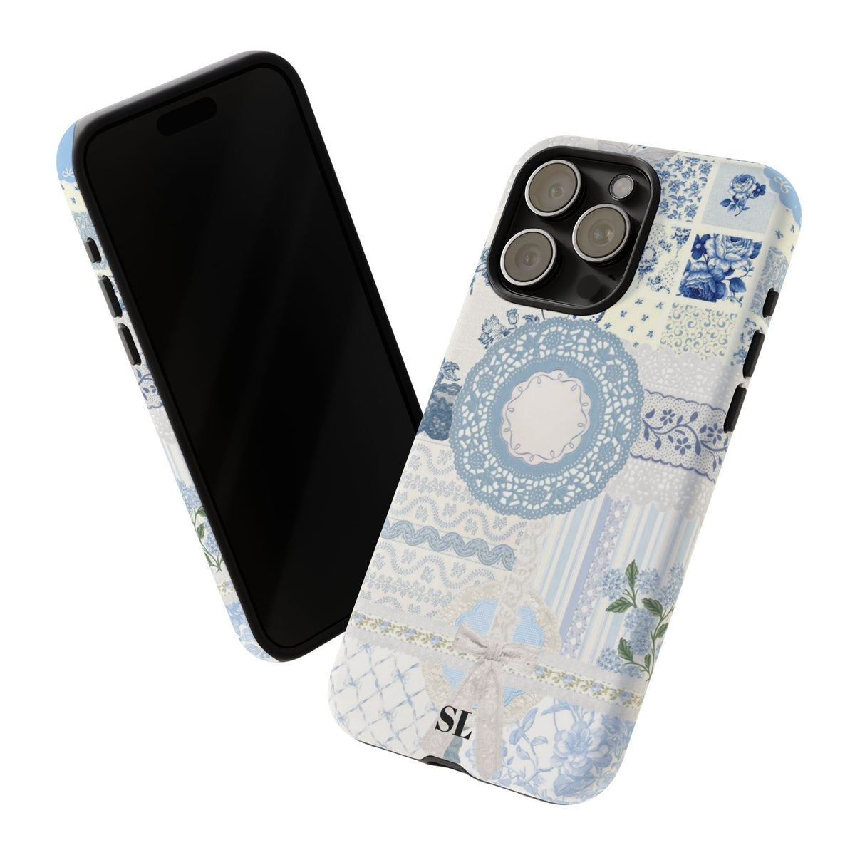 Blue Meadow Patchwork iPhone Case