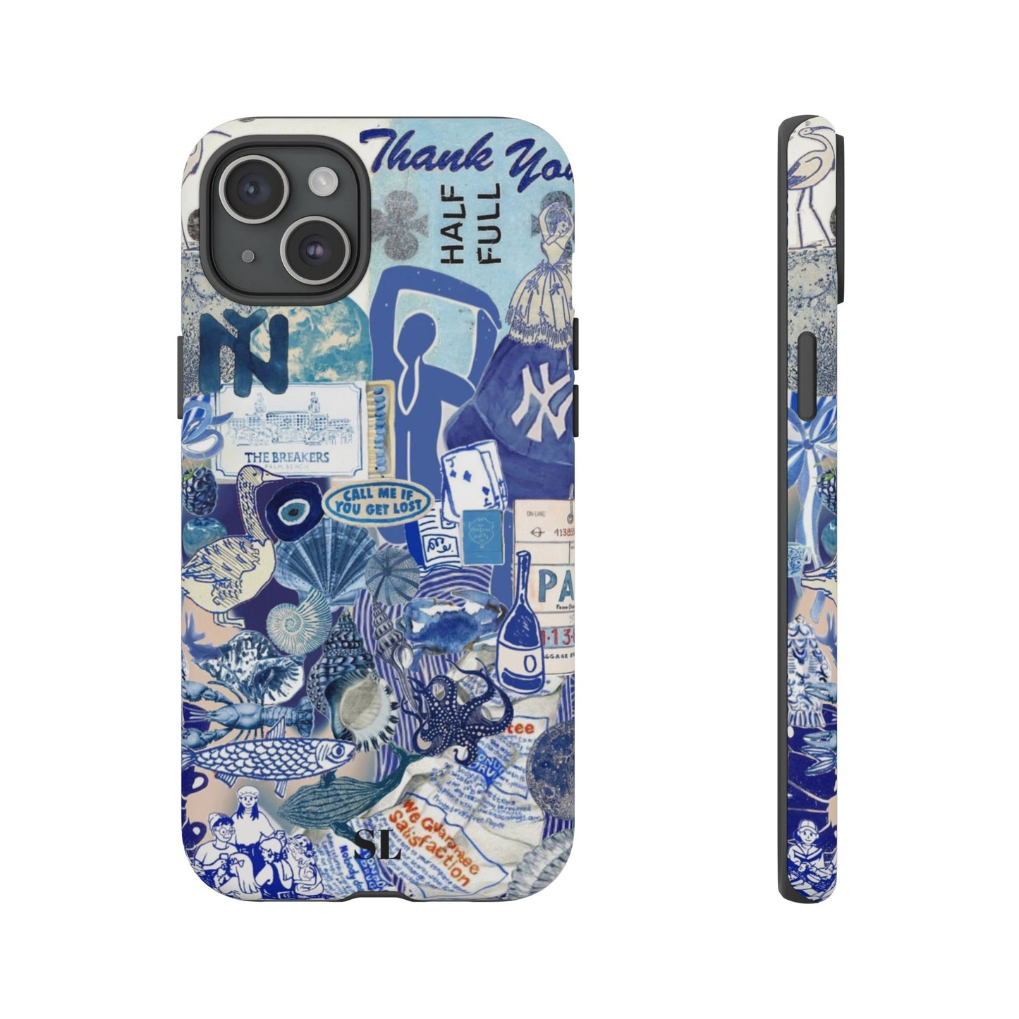 Blue Collage iPhone Case