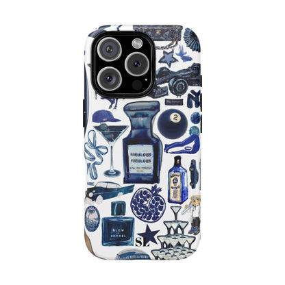 Navy Blue Collage iPhone Case