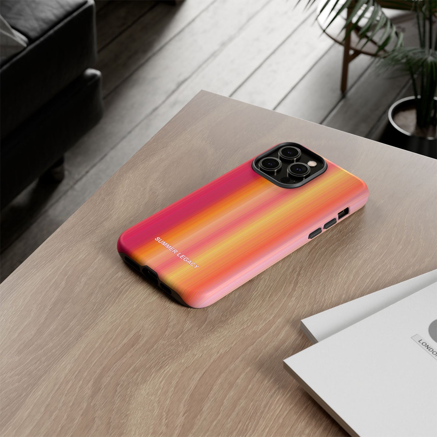 Amber Glow Ombre Stripe iPhone Case