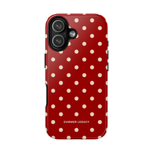 Crimson Polka Dot iPhone Case
