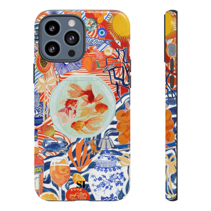 Navy Goldfish Bowl iPhone Case