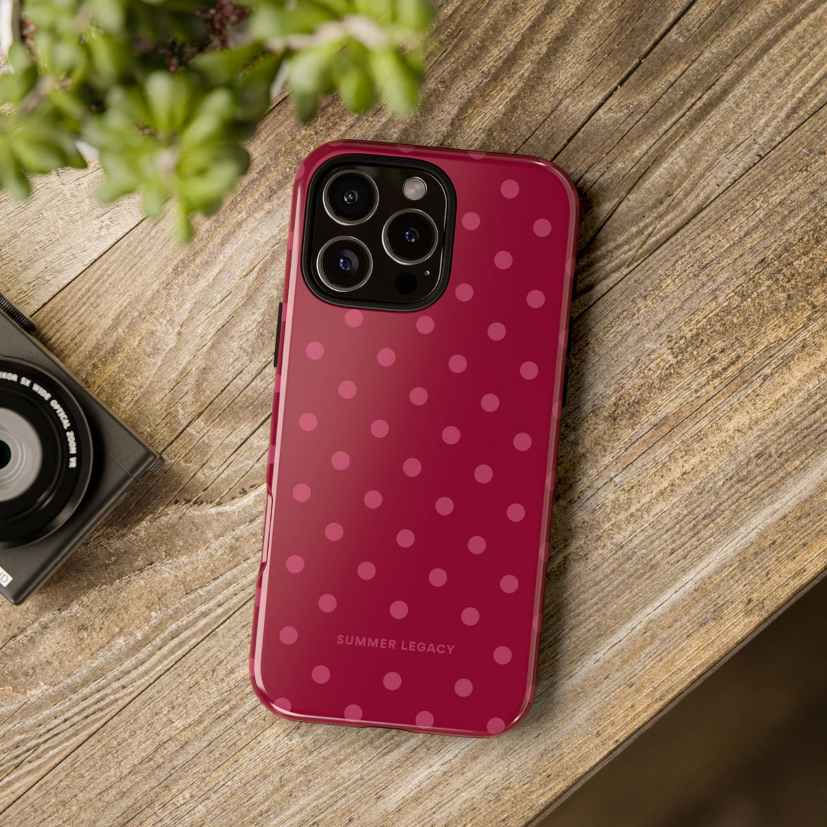 Berry Polka Dot iPhone Case