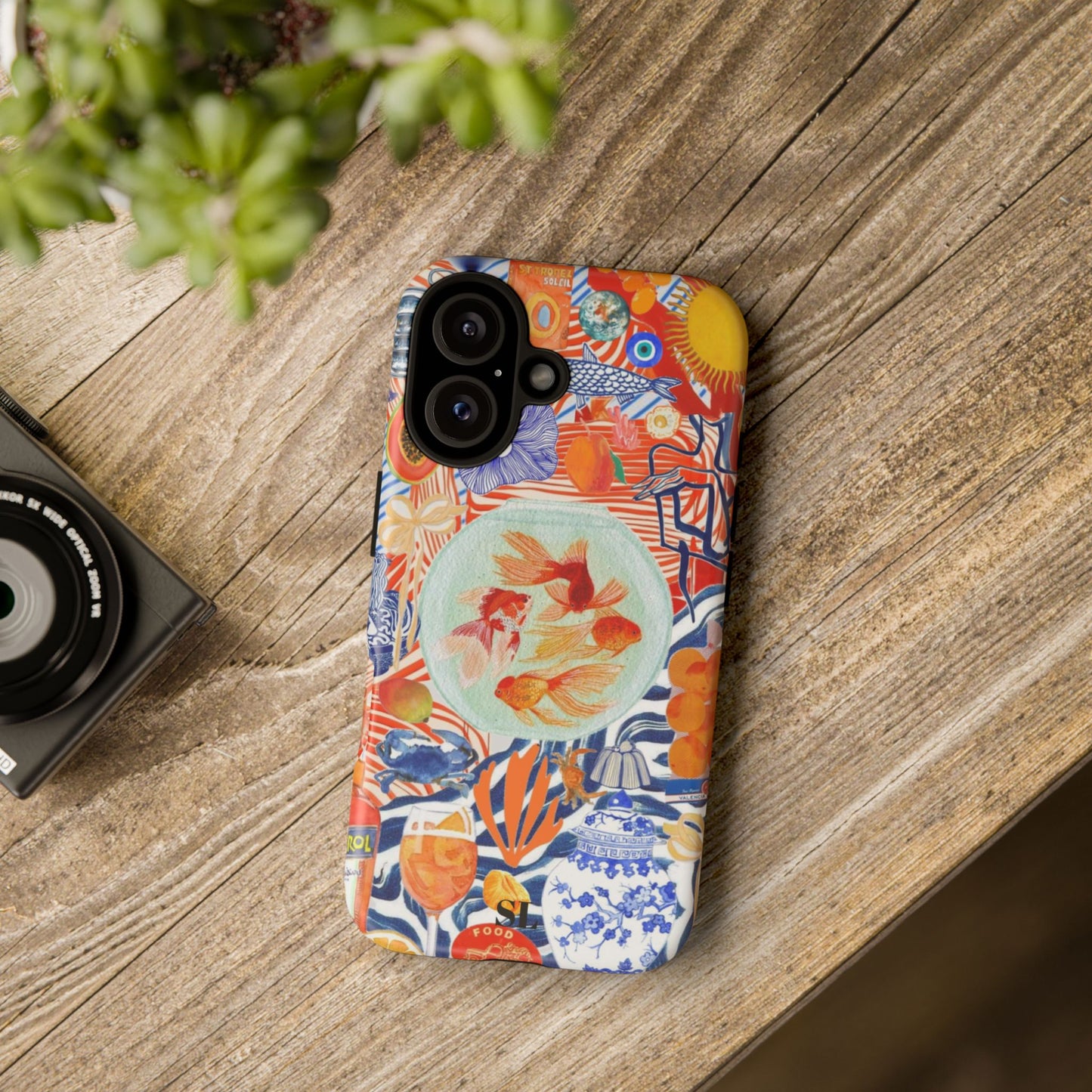 Navy Goldfish Bowl iPhone Case