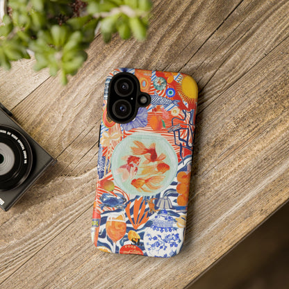 Navy Goldfish Bowl iPhone Case