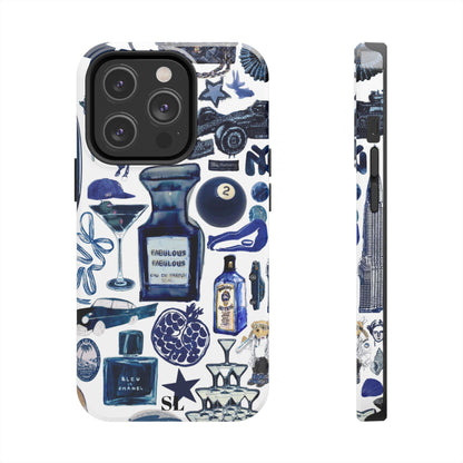 Navy Blue Collage iPhone Case