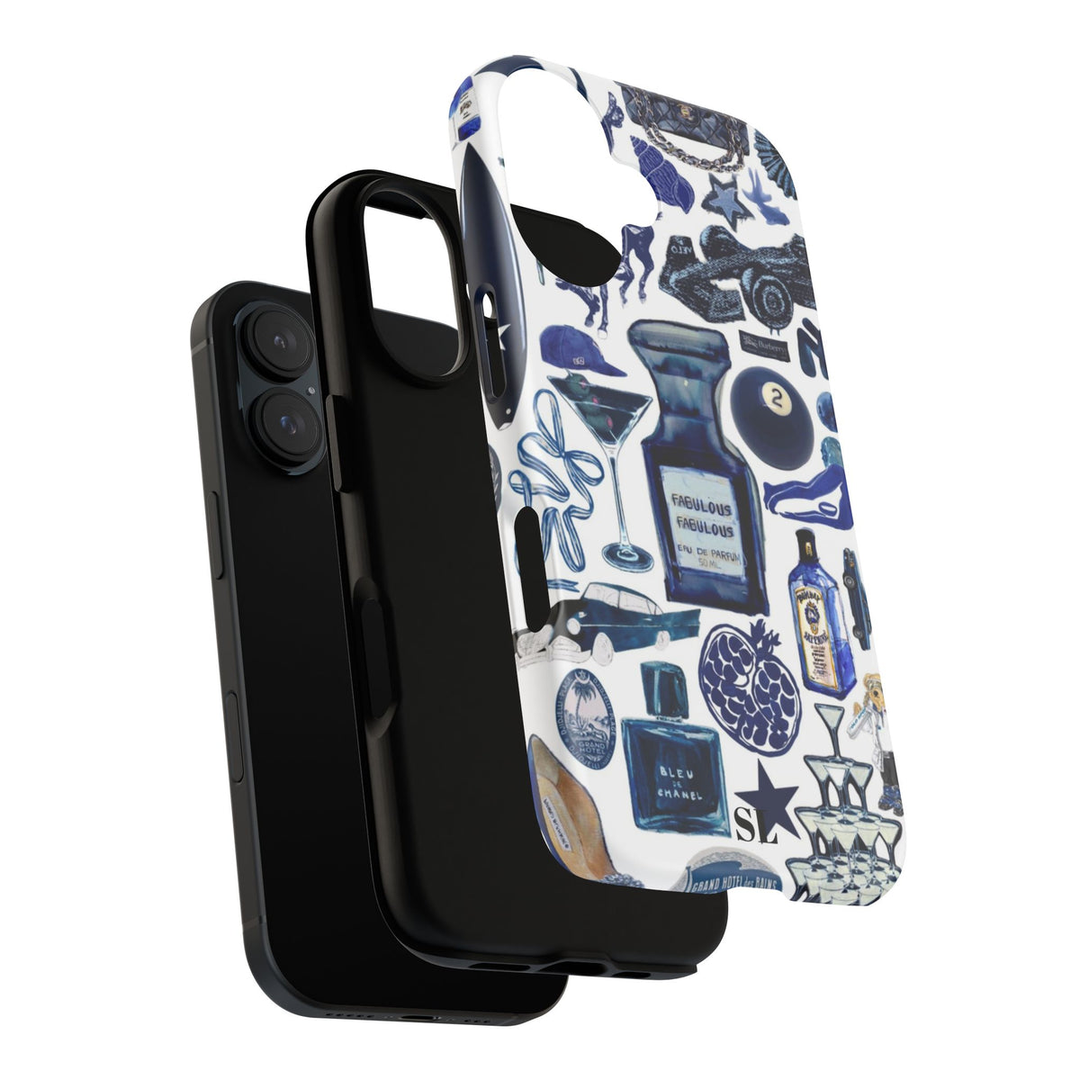 Navy Blue Collage iPhone Case