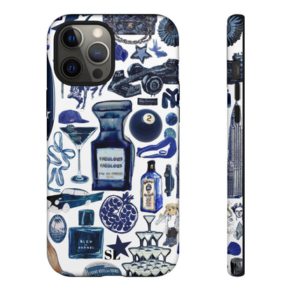 Navy Blue Collage iPhone Case
