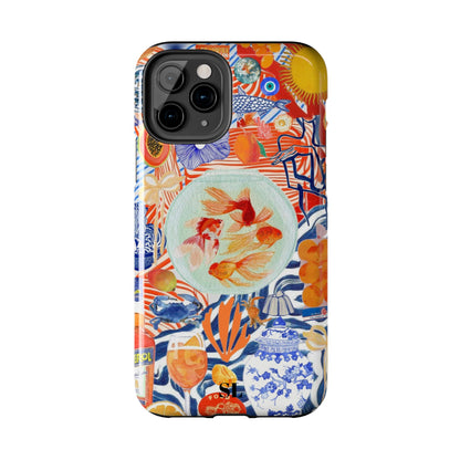 Navy Goldfish Bowl iPhone Case