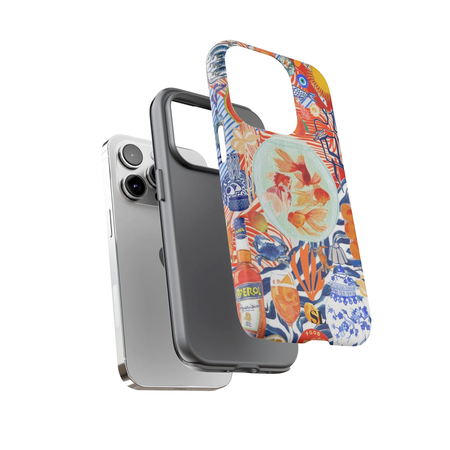 Navy Goldfish Bowl iPhone Case