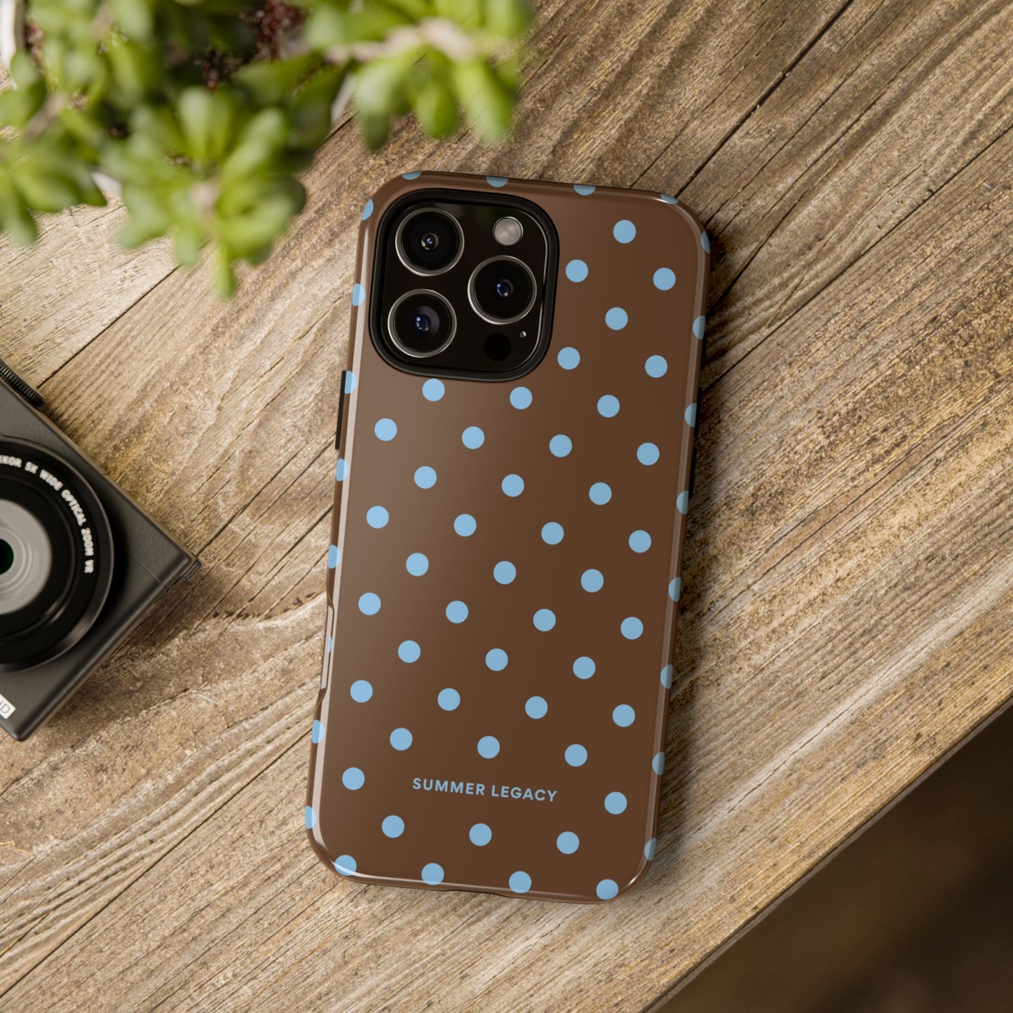 Mocha Polka Dot iPhone Case