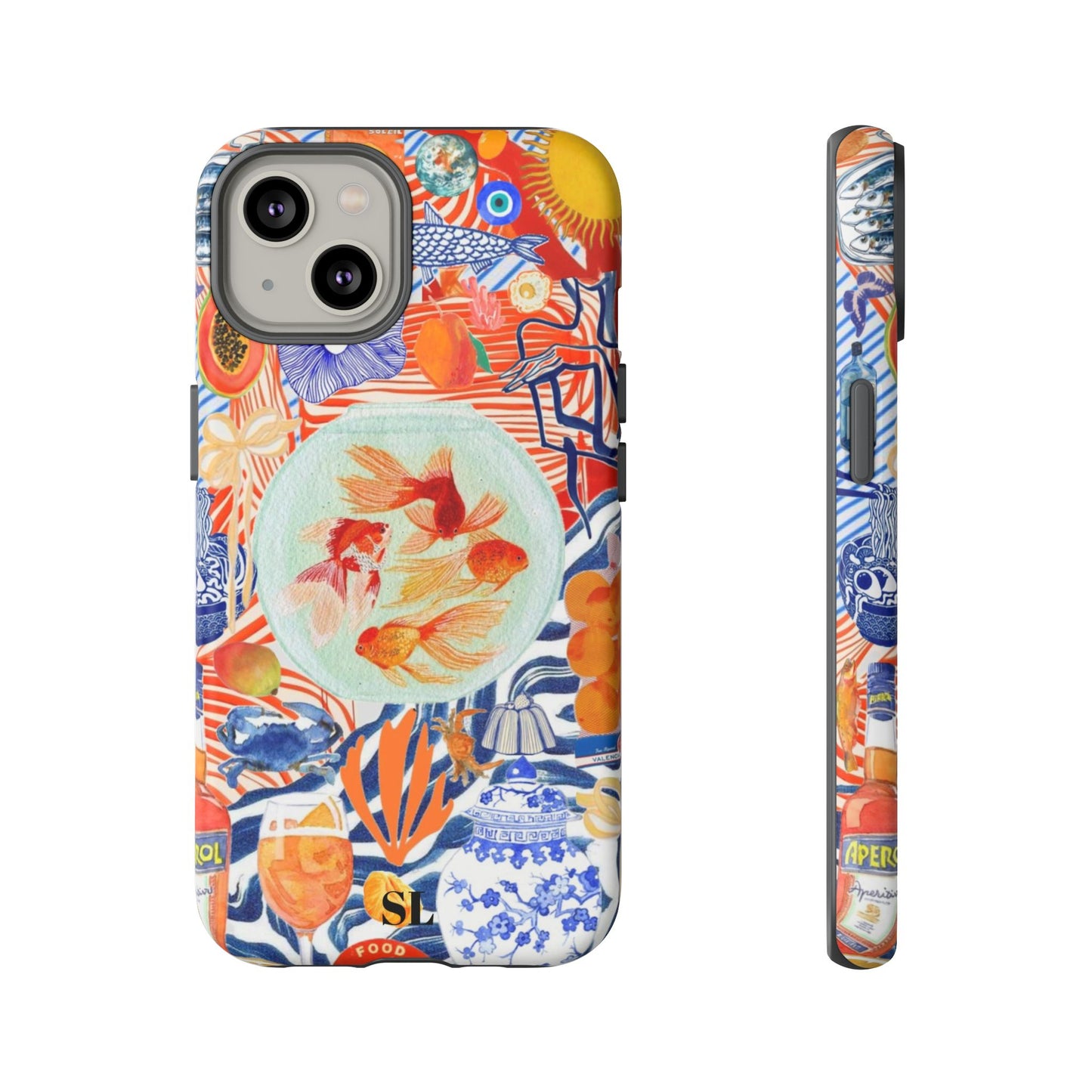 Navy Goldfish Bowl iPhone Case