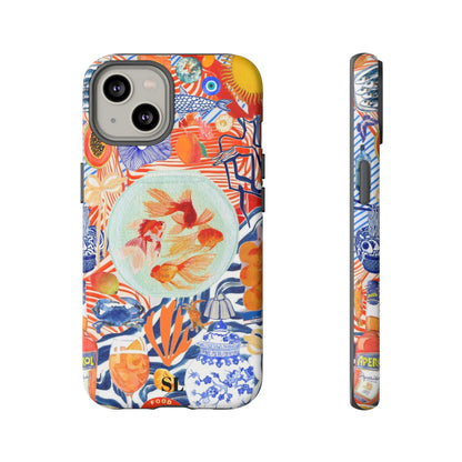 Navy Goldfish Bowl iPhone Case