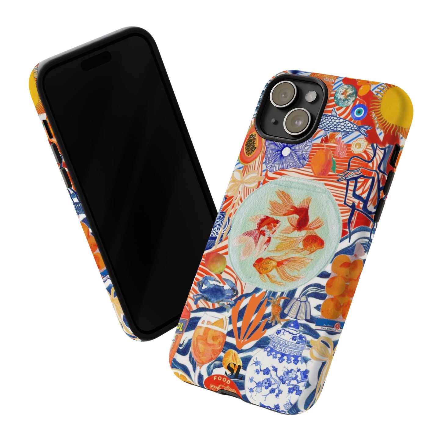 Navy Goldfish Bowl iPhone Case