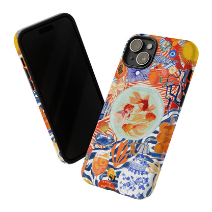 Navy Goldfish Bowl iPhone Case
