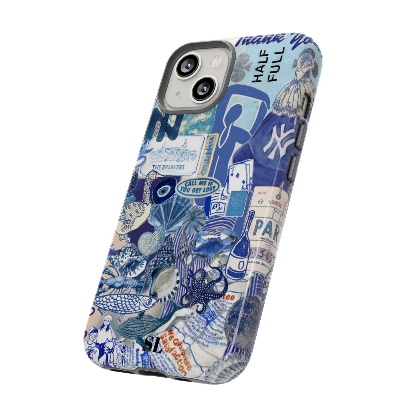Blue Collage iPhone Case