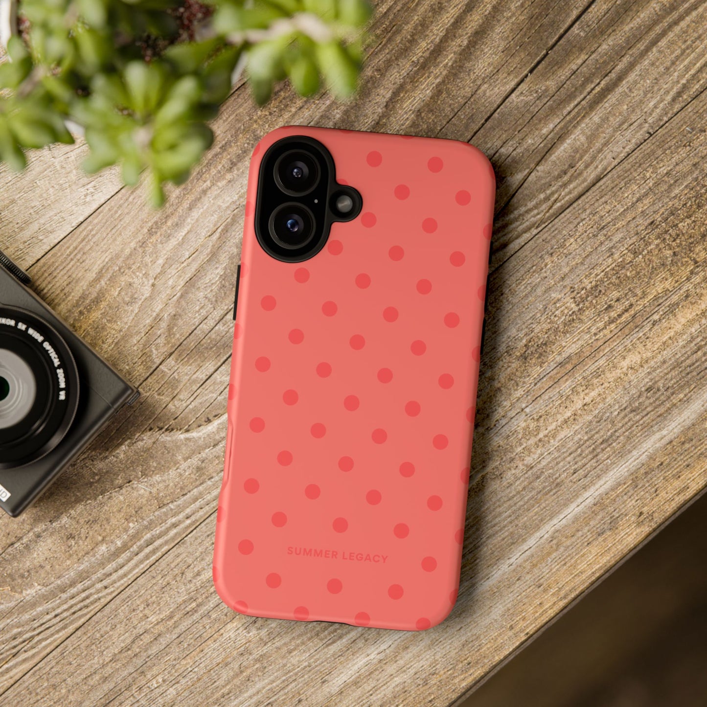 Coral Polka Dot iPhone Case