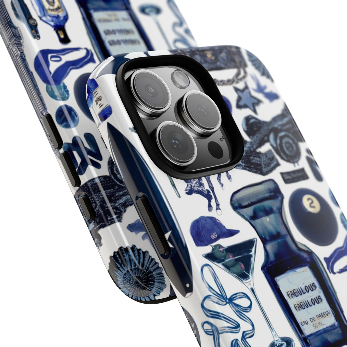 Navy Blue Collage iPhone Case