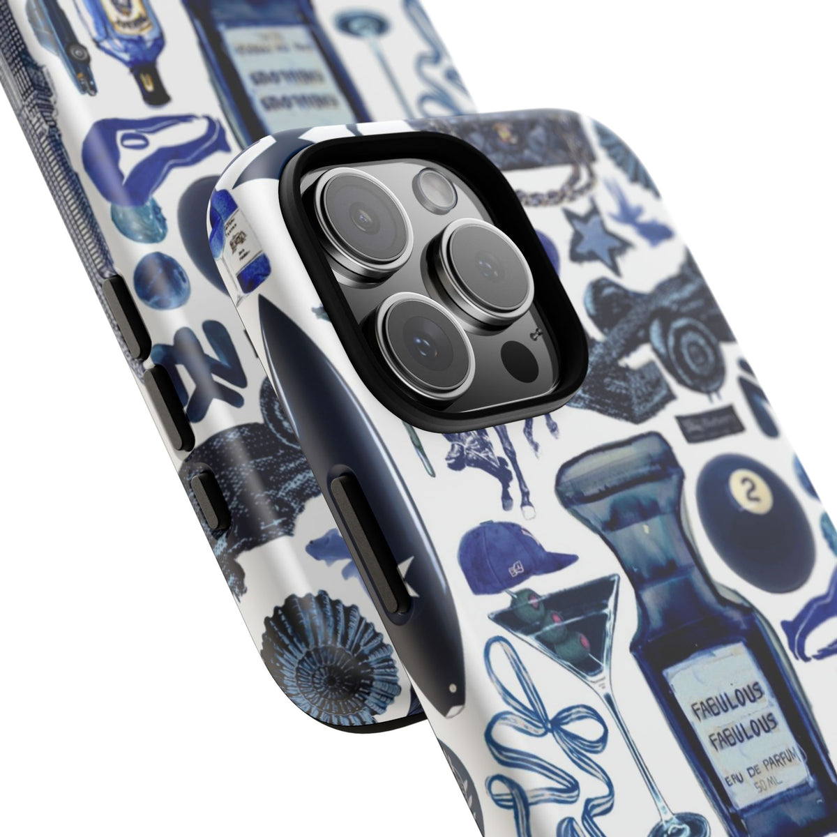 Navy Blue Collage iPhone Case