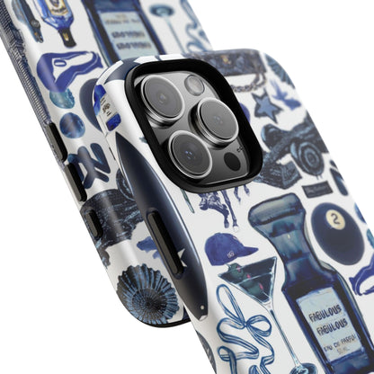 Navy Blue Collage iPhone Case