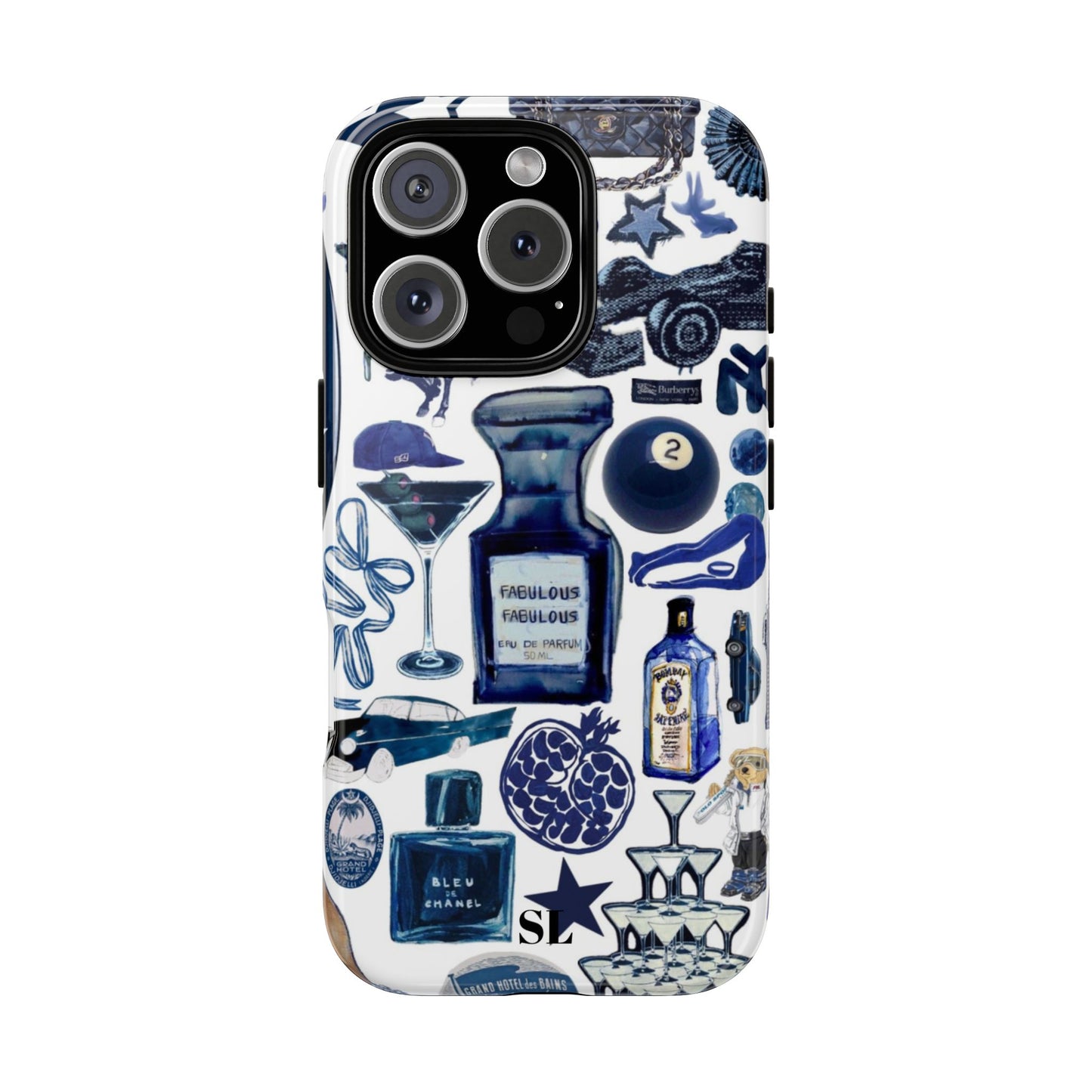 Navy Blue Collage iPhone Case
