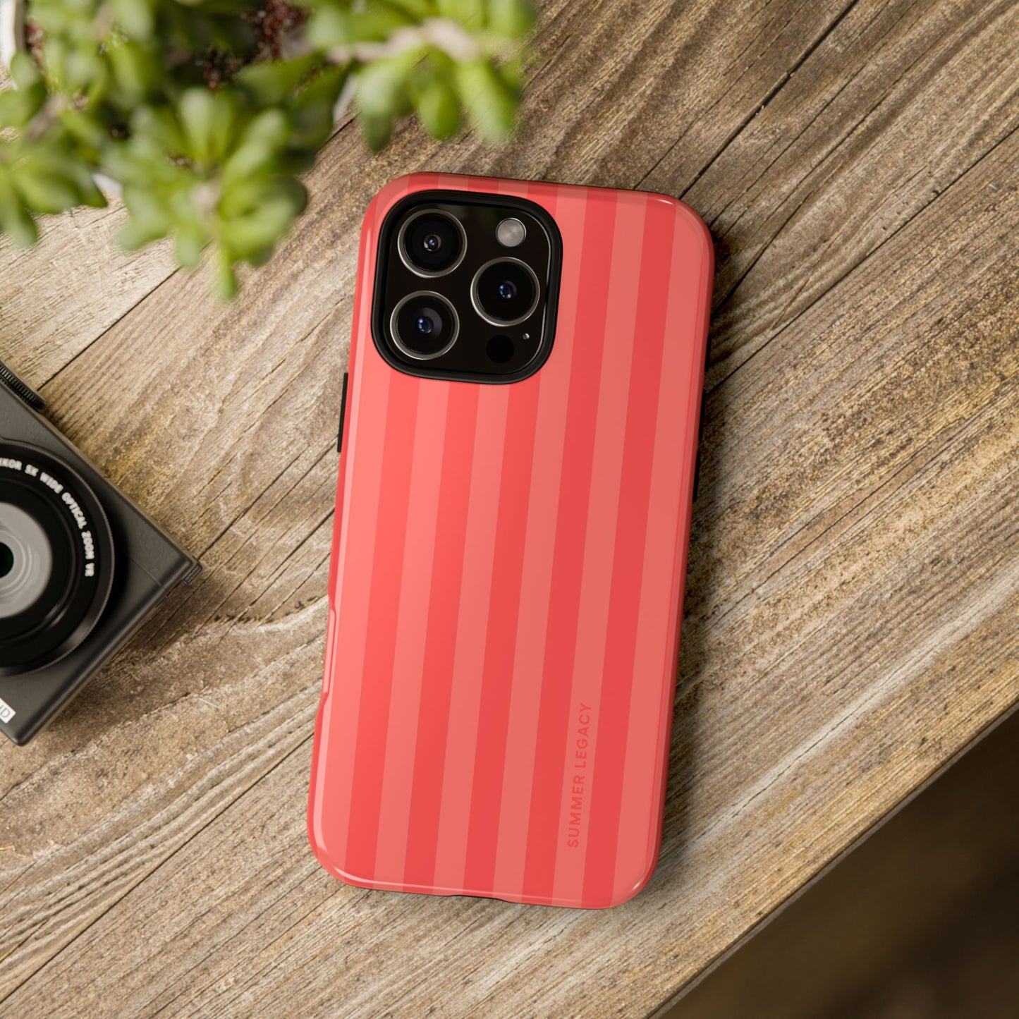Coral Stripe iPhone Case