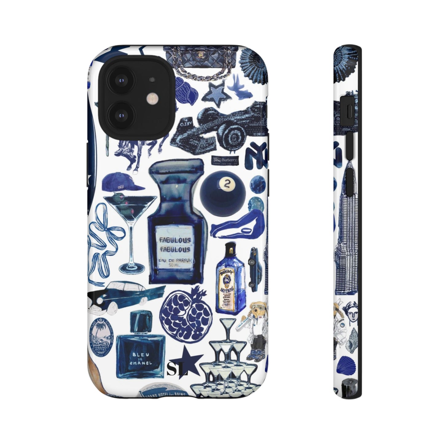 Navy Blue Collage iPhone Case